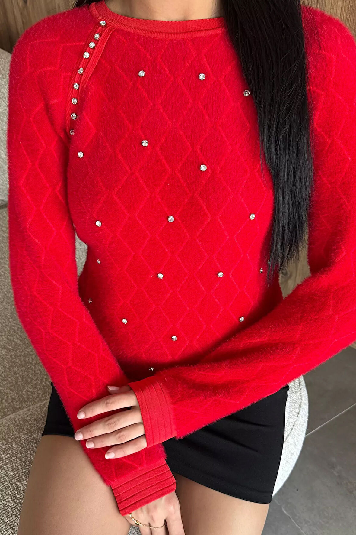 Taşlı Yumoş Triko Kazak (s,m,l Uyumludur)