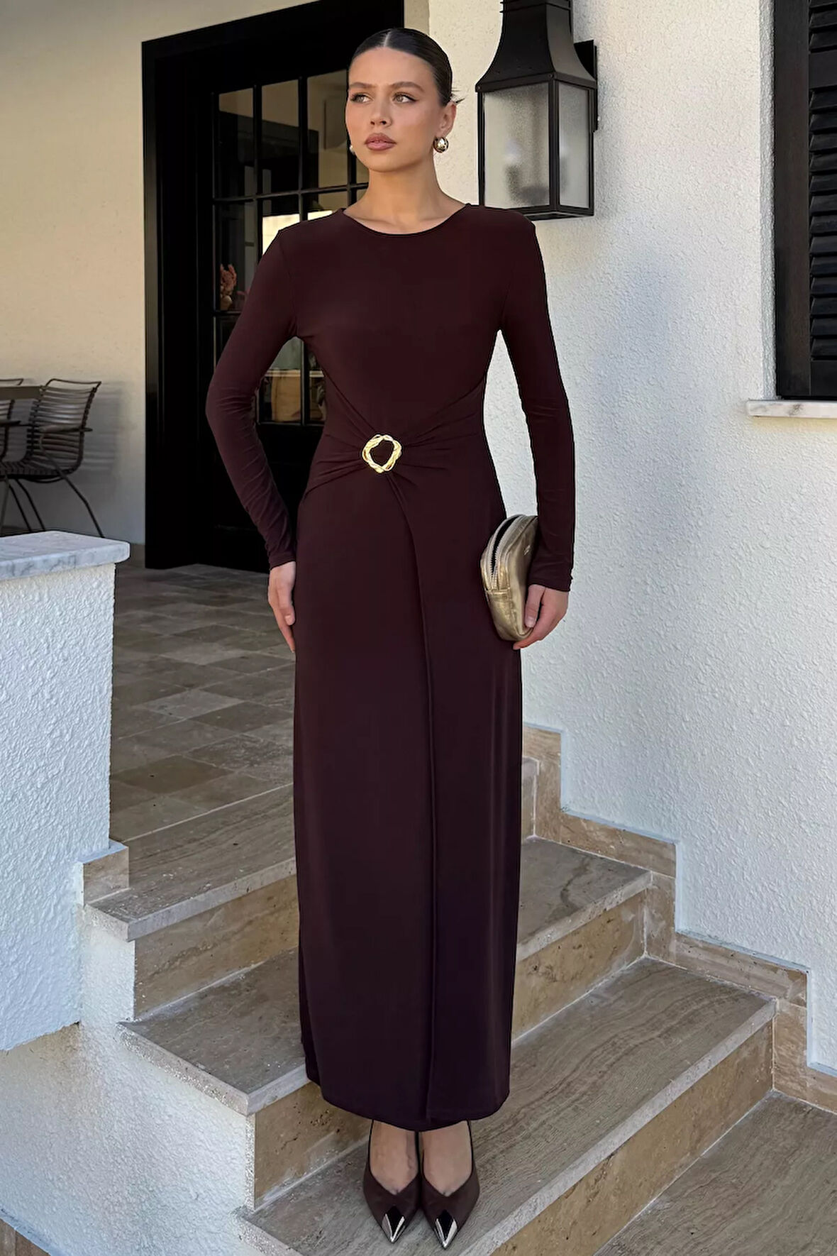 Kadın Bel Tokalı Elbise