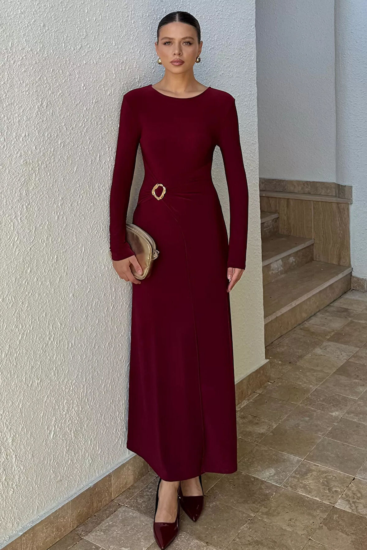 Kadın Bel Tokalı Elbise