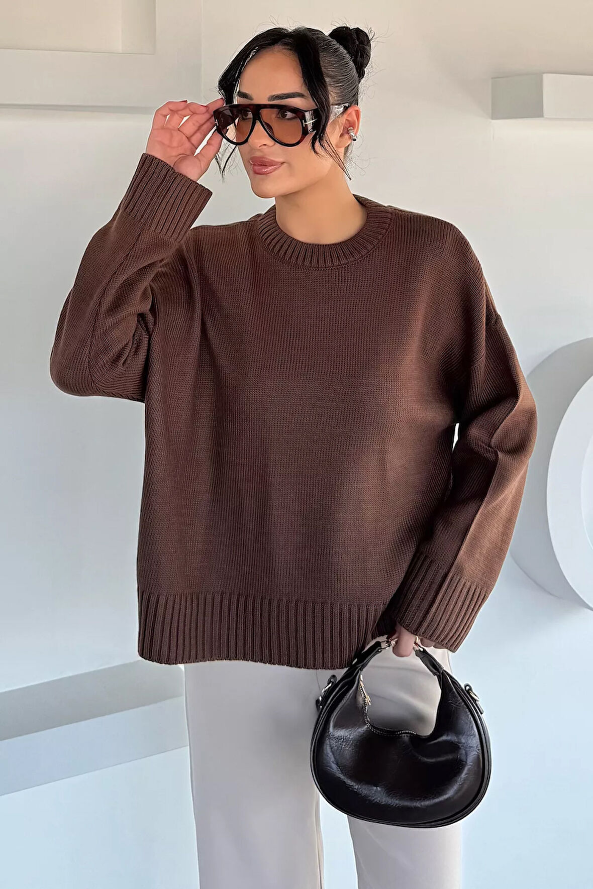 Kadın Bisklet Yaka Triko Kazak