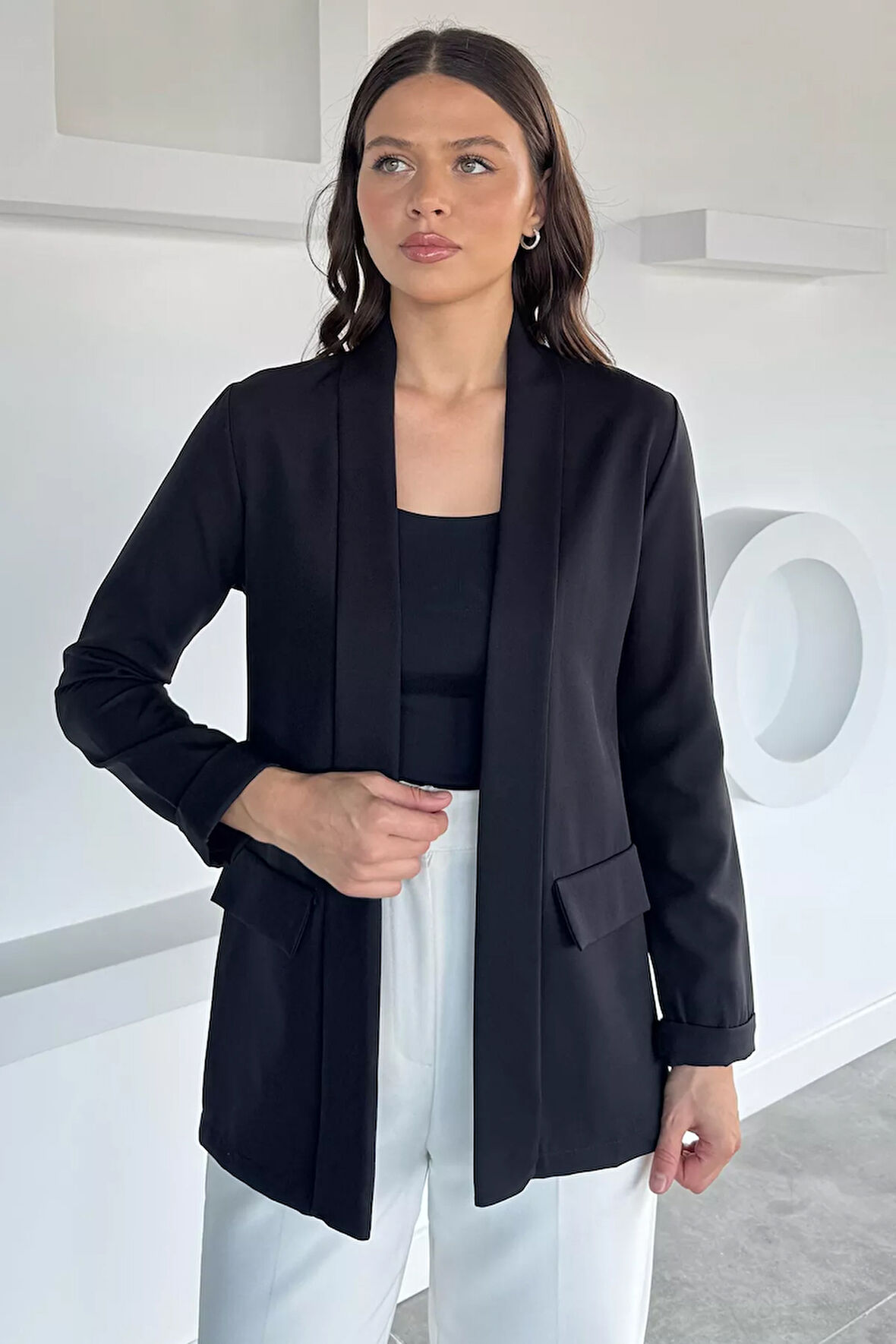 Kadın Duble Kol Önü Açık Ceket