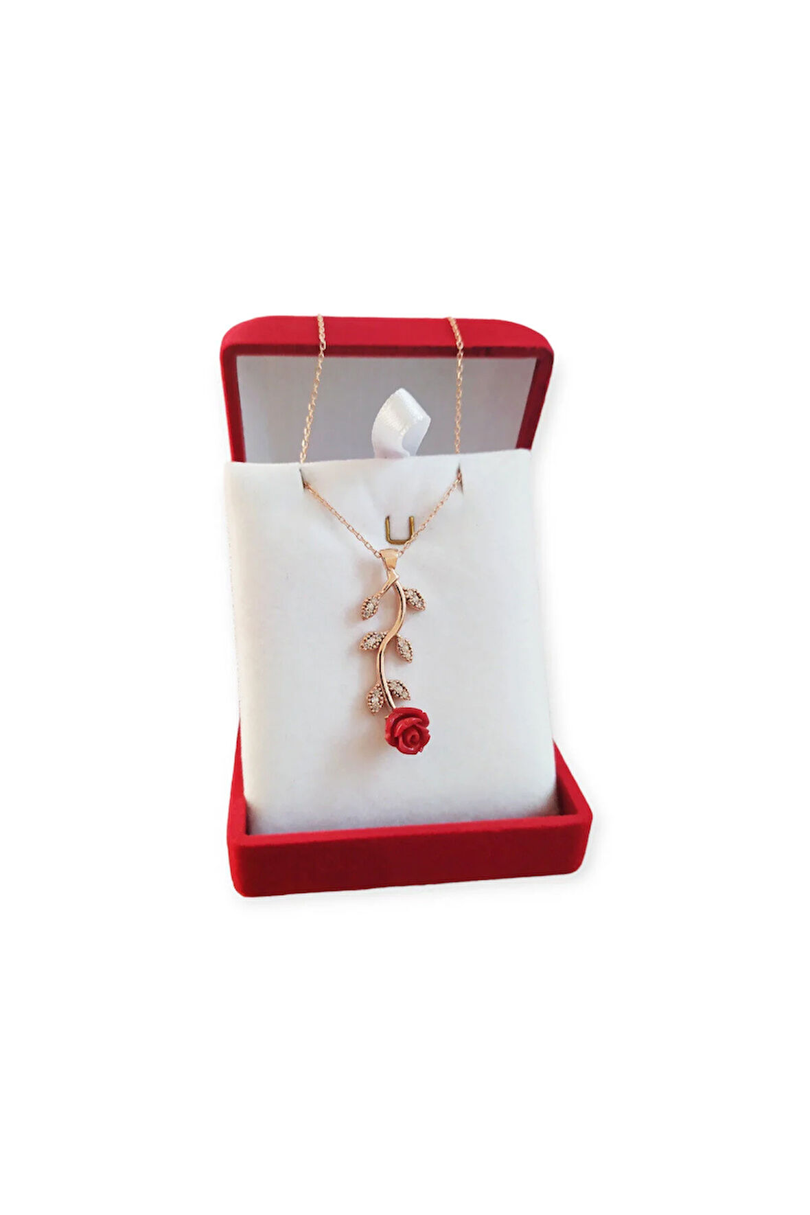 Modahilye 925 Ayar Gümüş Gül Tasarım Rozegold Renk Kolye