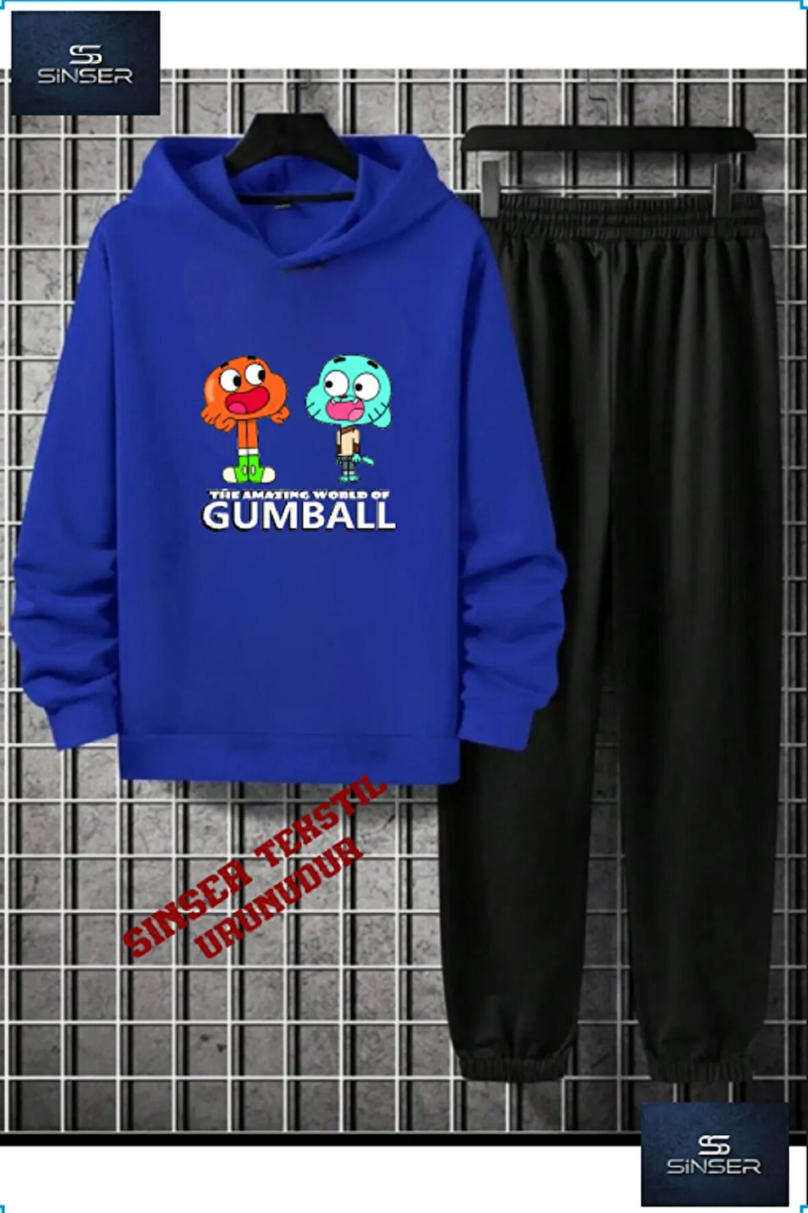 Kapşonlu Çocuk “GUMBALL SYH-BYZ YAZILI” Baskılı Eşofman Takımı