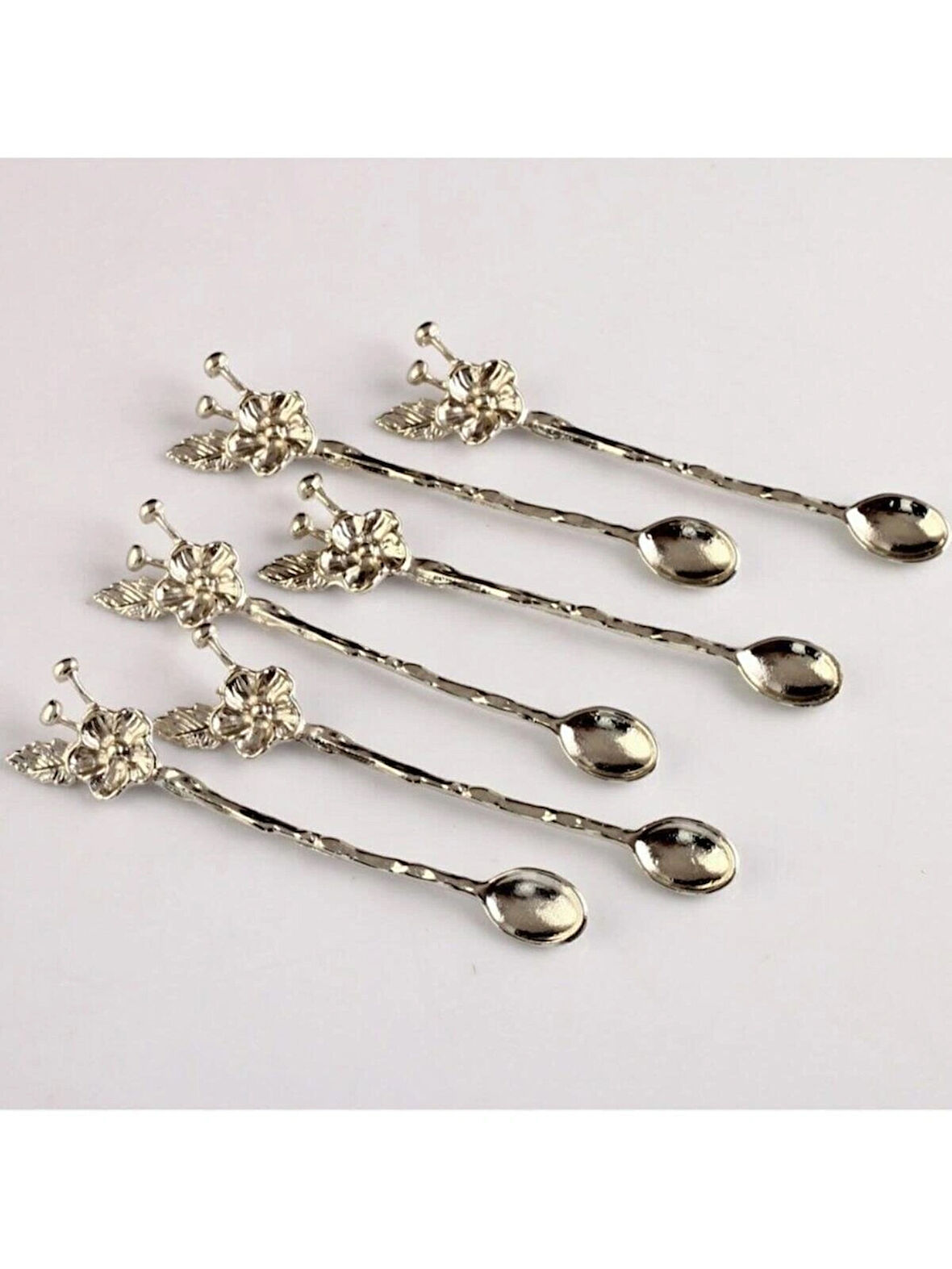 GÜMÜŞ ÇAY KAŞIĞI JAPON GÜLÜ MELHOME