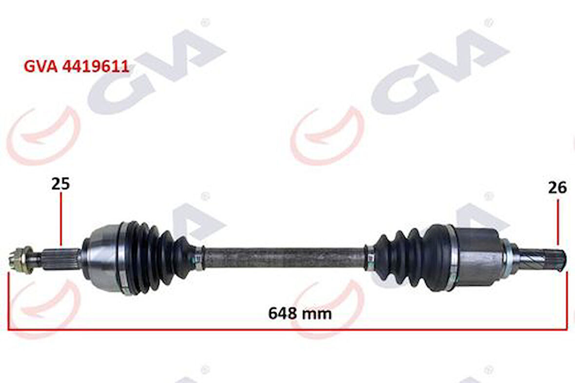 GVA 4419611 Komple Aks Sol Dacia Dokker 1.5 DCI 12-648mm 391011406R