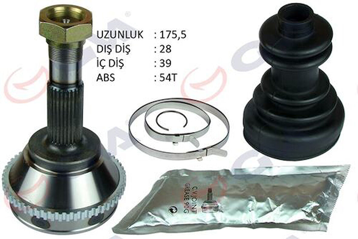 GVA 4427010K Aks Kafası Diş Ön Ducato-Boxer-Jumper 2.5 D 94-02 14Q ABS'li 54Dıs 15 Jant 28X39X63 175.5mm 9566722180