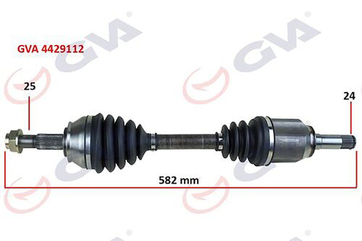GVA 4429112 Komple Aks Sol Fiorino 1.3 Multijet 07-13 582mm Aks Lale Lı 51783824