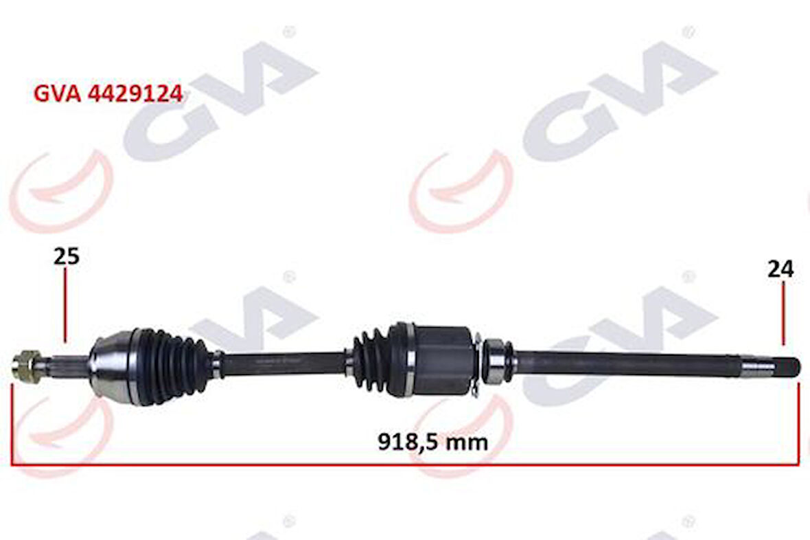 GVA 4429124 Komple Aks Sağ Fiorino-Bipper-Nemo 1.3 Multijet M T Euro 5 13-İç Aks Kafalı 51975576