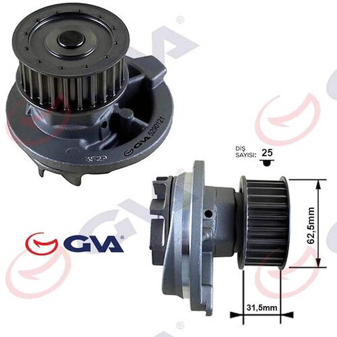 GVA 5290121 Devirdaim Astra F-G-Vectra A-B-Omega B-Kadett E-Calibra A 1.8I 16V-1.7D-2.0I 16V 1334041 1334053