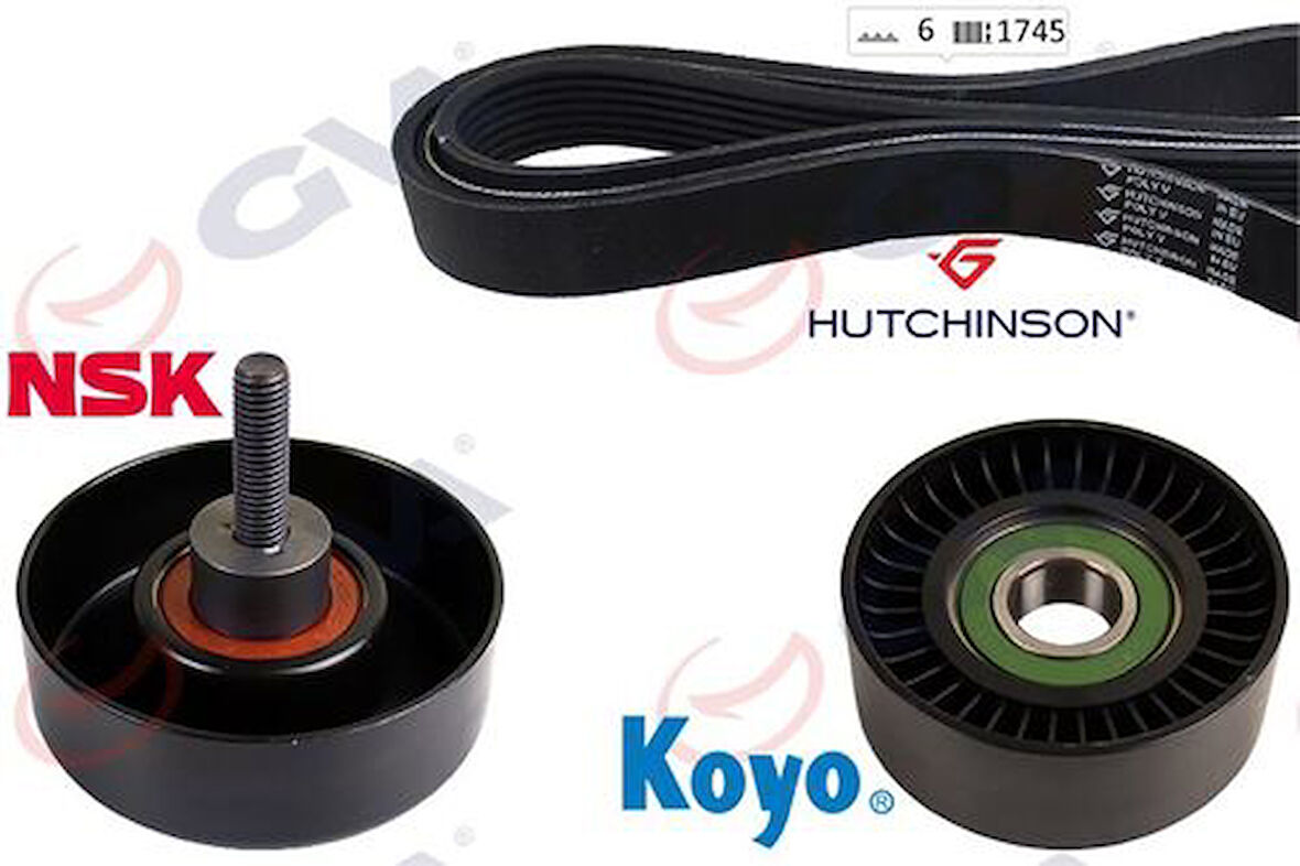 GVA 59A3310 Alternatör Gergi Kiti Tourneo Connect-Transit Connect 1.8Dı-TDCI 07-Klimalı 6PK1745 6H5Q6C301BA