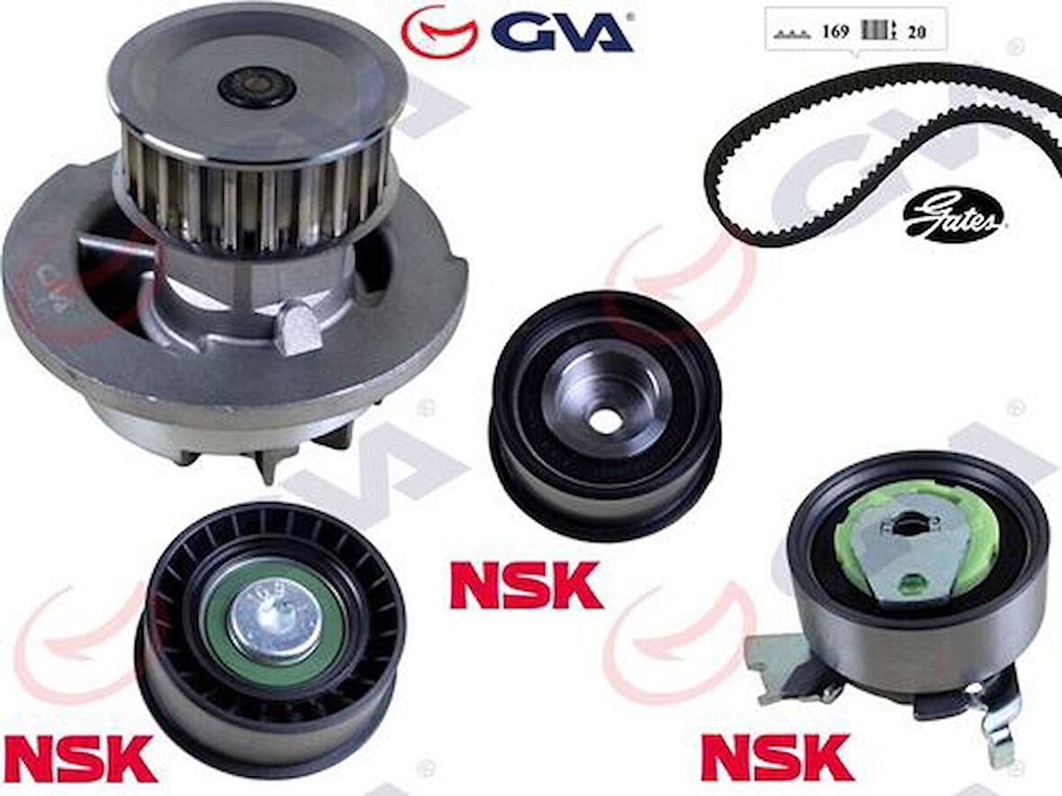 GVA 59WPK9003-2 Devirdaimlı Eksantrik Gergi Kiti Astra F-Corsa B-Vectra B 1.4L-1.6L-1.8I 16V X14Xe-X16XEL-X18Xe 95516734