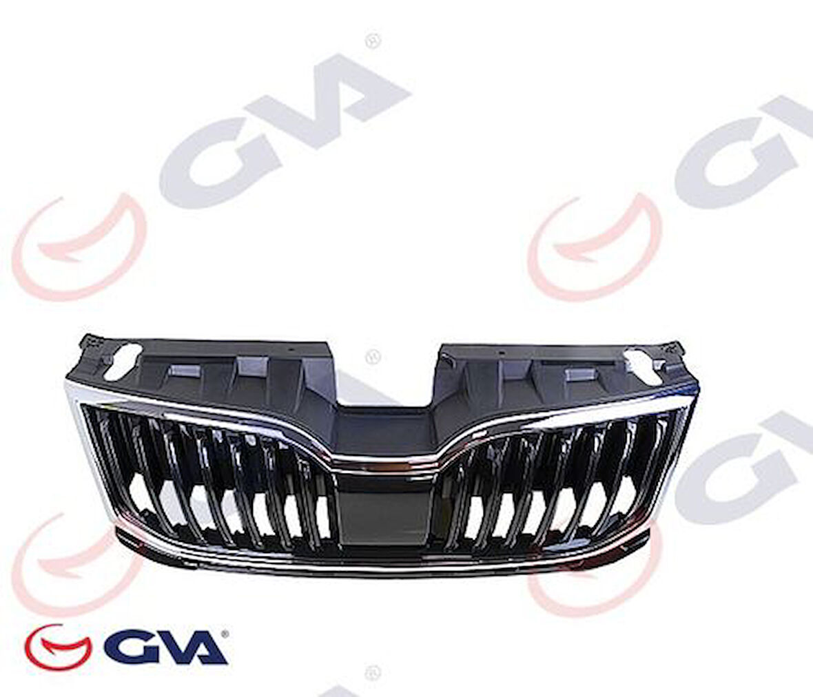GVA 9106293 Ön Panjur Üst Plastik Komple Octavia Parlak Siyah Nikelajlı 2018 5E0853653C