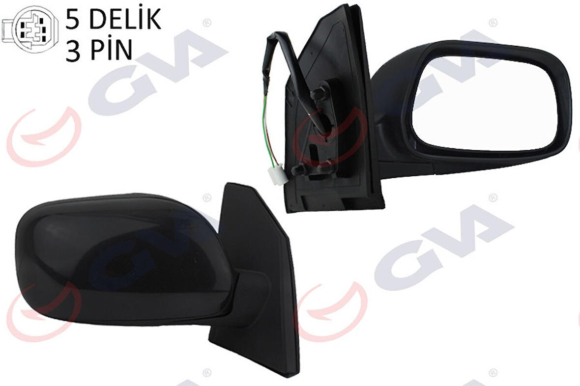 GVA Dış Dikiz Aynası Elektrikli Sağ Corolla 01-04 -Altıs 01 3 Pin Vm-277er