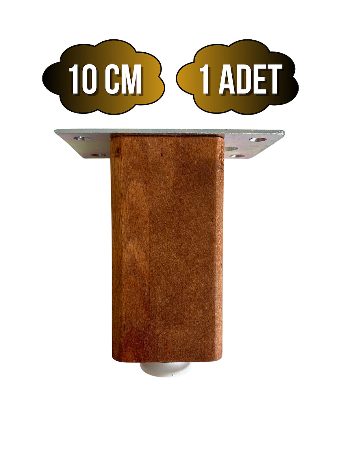 Kale Ayarlı Ahşap Ayak Mobilya Masa ve Dolap Ayağı(CEVİZ)(KAYIN/GÜRGEN AĞACI)(10CM)(1 ADET)