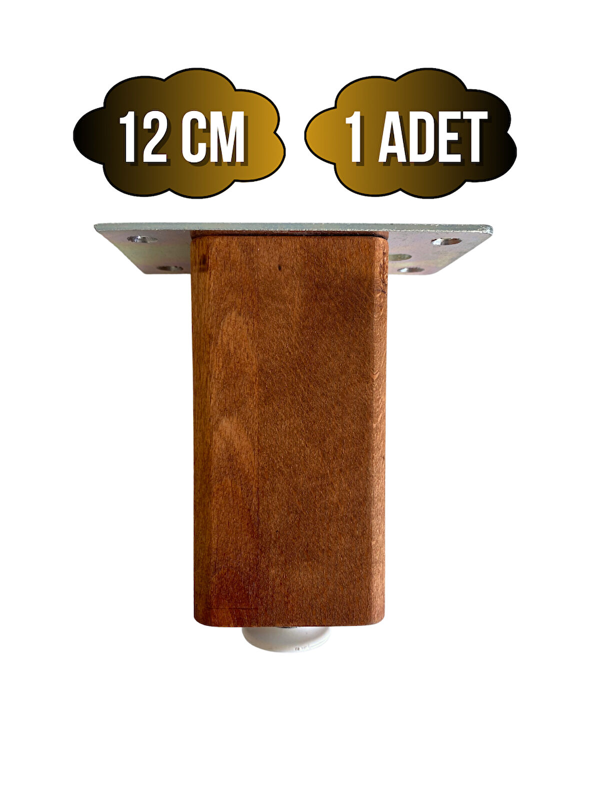 Kale Ayarlı Ahşap Ayak Mobilya Masa ve Dolap Ayağı(CEVİZ)(KAYIN/GÜRGEN AĞACI)(12CM)(1 ADET)