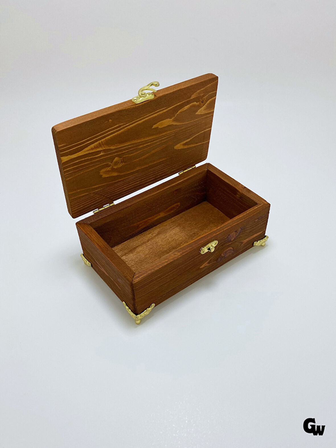 Doğal Ahşap Takı Kutusu Ahşap Saklama Kutusu(BEYAZ ÇAM)(CEVİZ)(BOY:20CM EN:12CM Yük:8CM)