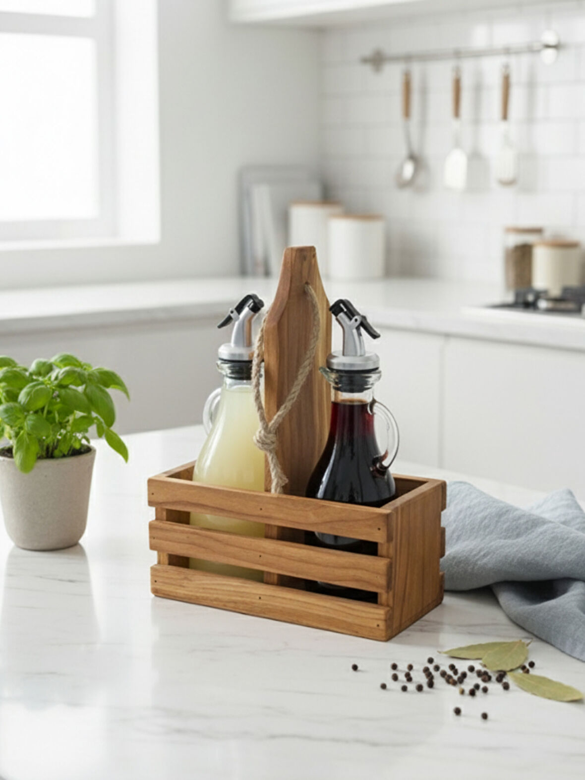 Ahşap Doğal 2Li Tombul Set Yağdanlık ve Sosluk Takımı(SET)(KİRAZ)(1 SET)