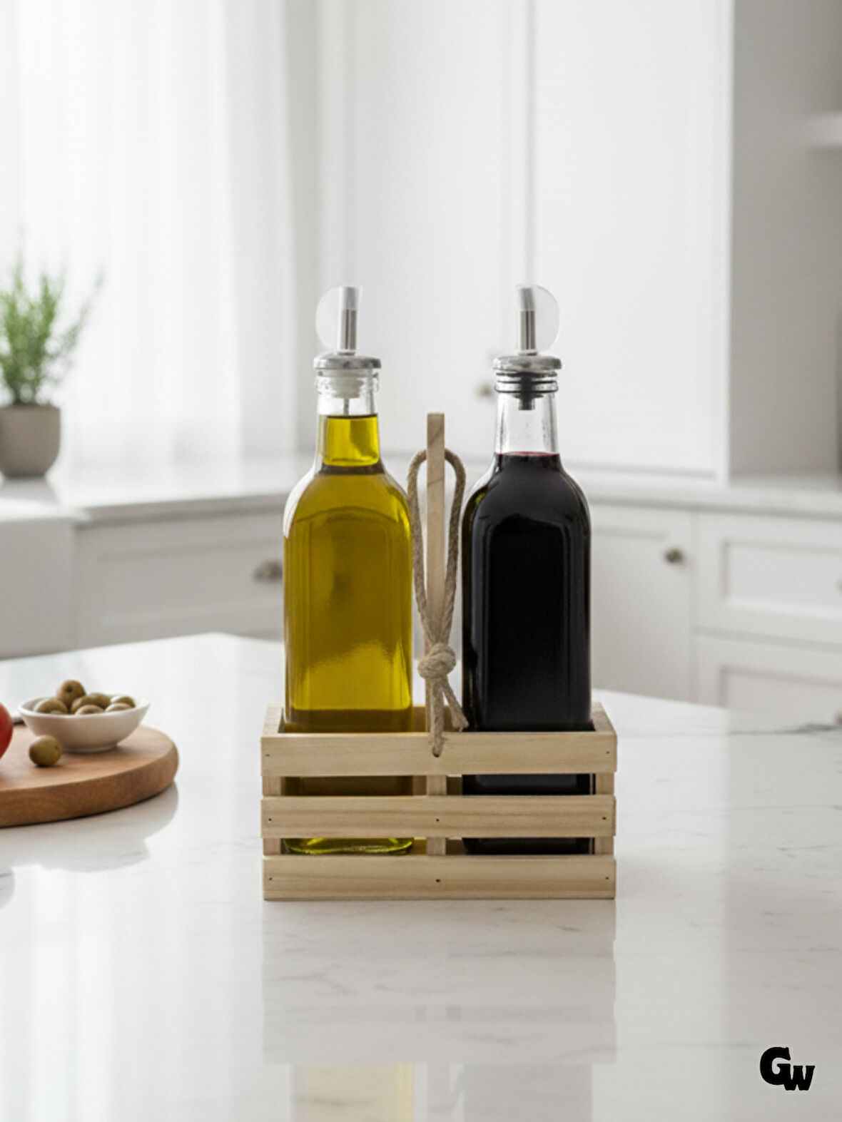 Ahşap Doğal 2Li Set Yağdanlık ve Sosluk Takımı(SET)(IHLAMUR - KAVAK)(1 SET)