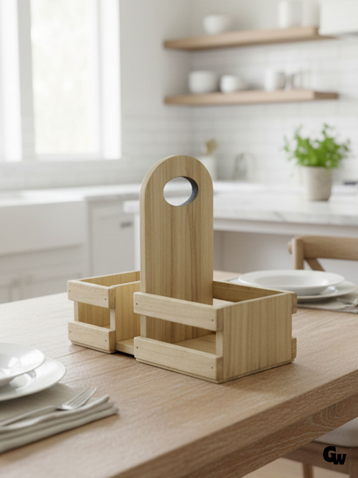 Ahşap Doğal Baharatlık Yağdanlık ve Peçetelik Altı(KAVAK-IHLAMUR)(1 ADET)