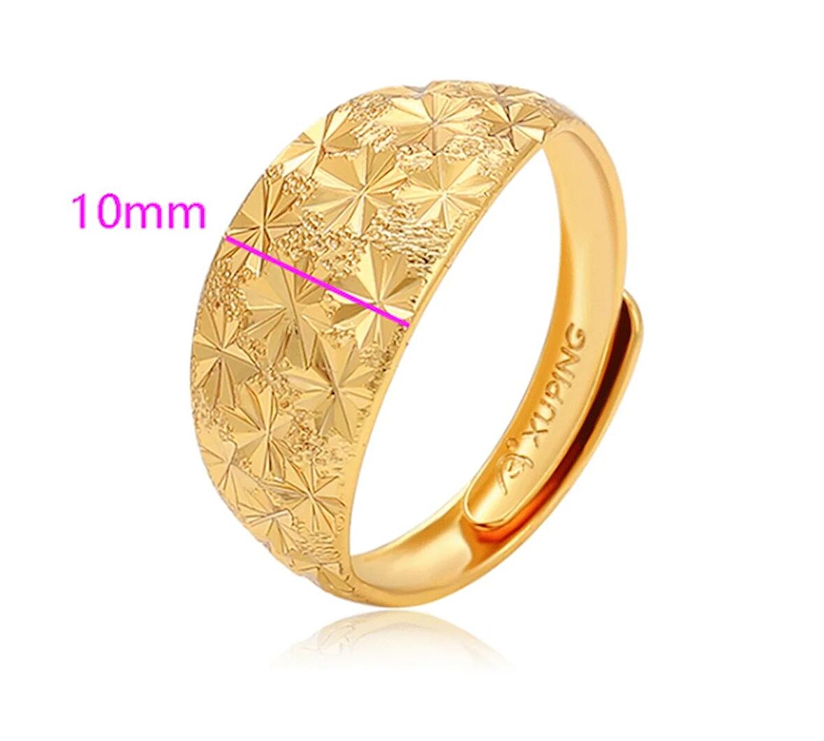 GiftWorld İşlemeli Yüzük / 24K Gold Renk Vip Seri