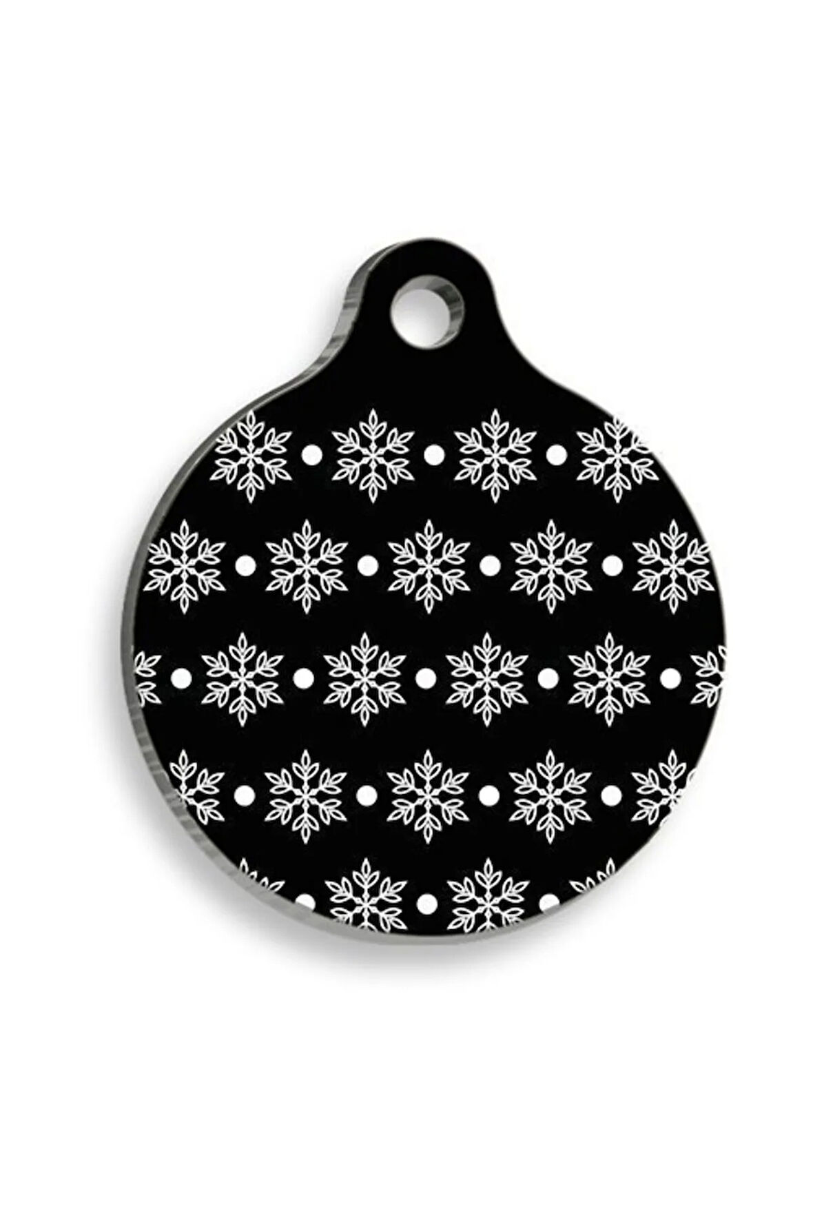 Christmas Serisi Christmas Snow Yuvarlak Kedi ve Köpek Künyesi Medium: 3 cm.