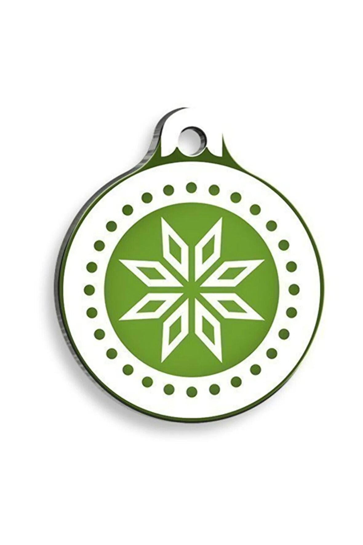 Christmas Serisi Green Garnish Yuvarlak Kedi ve Köpek Künyesi Small: 2,5 cm.