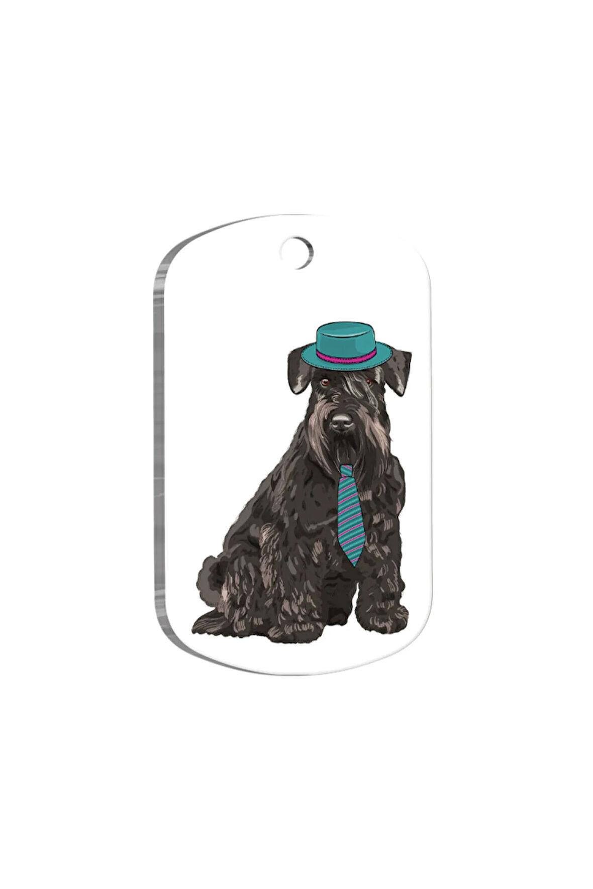 Schnauzer Resimli Köpek Künyesi Large 2,9 x 5 cm