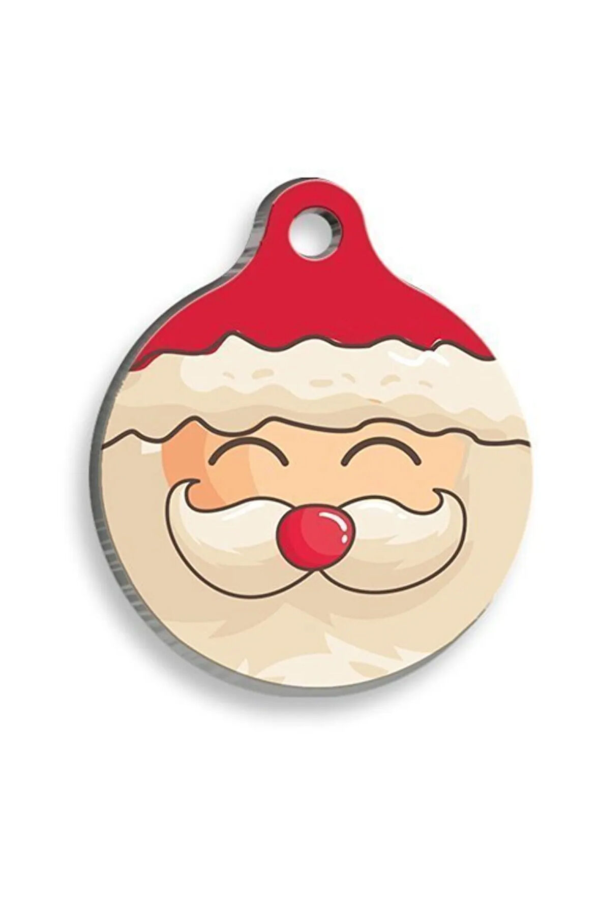 Christmas Serisi Santa Comics Yuvarlak Kedi ve Köpek Künyesi Small: 2,5 cm.