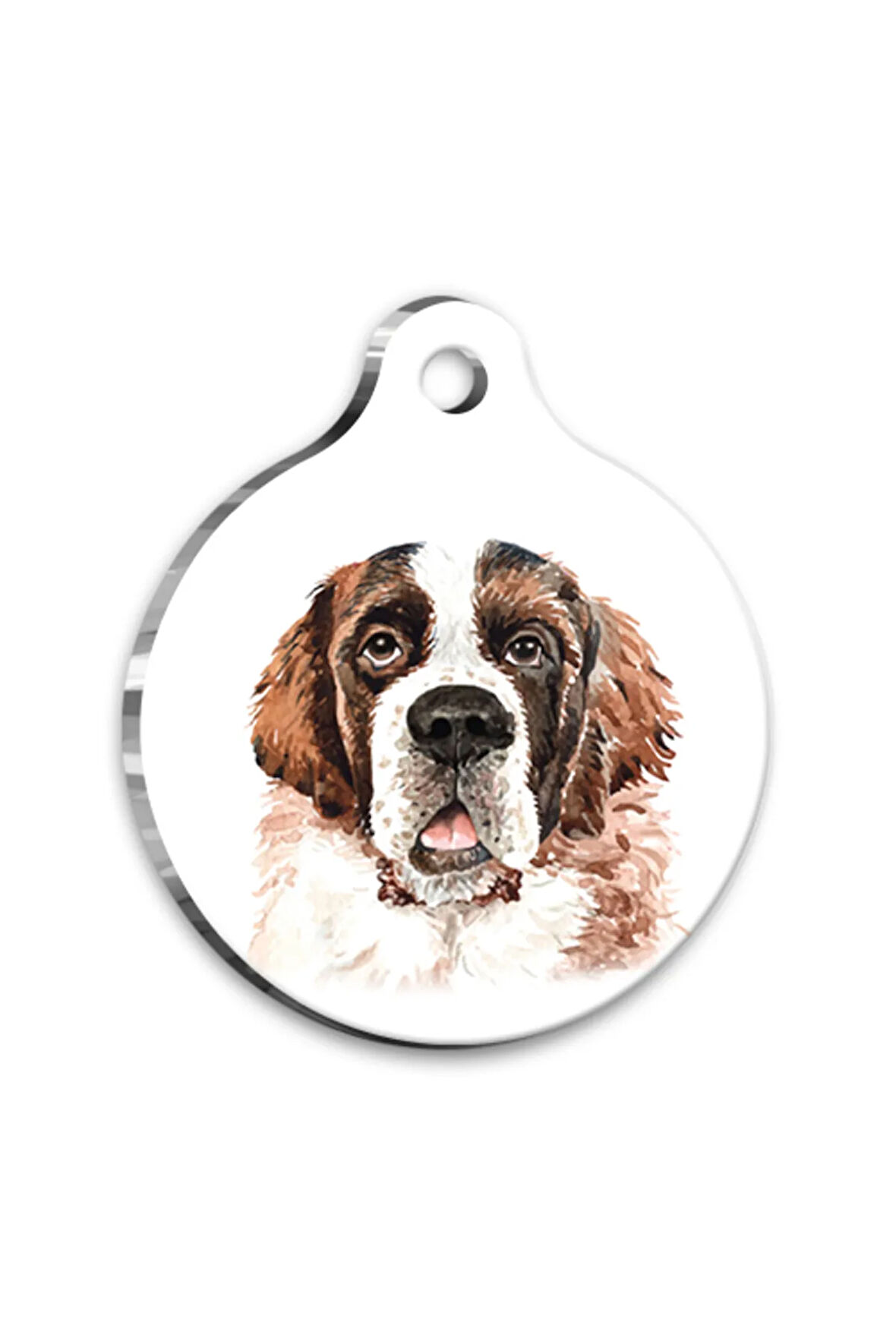 Suluboya Saint Bernard Yuvarlak Köpek Künyesi Small 2,5 cm