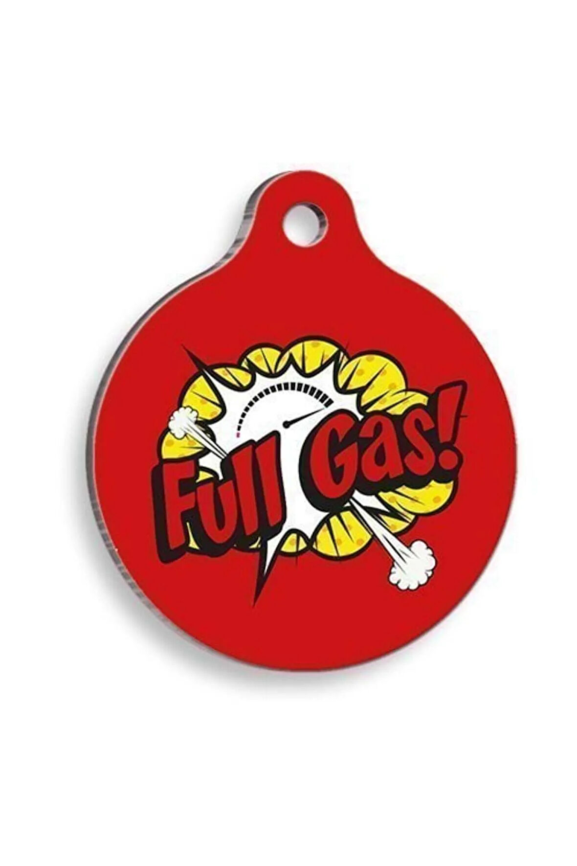 Full Gas! Yuvarlak Kedi ve Köpek Künyesi Large: 3,8 cm.