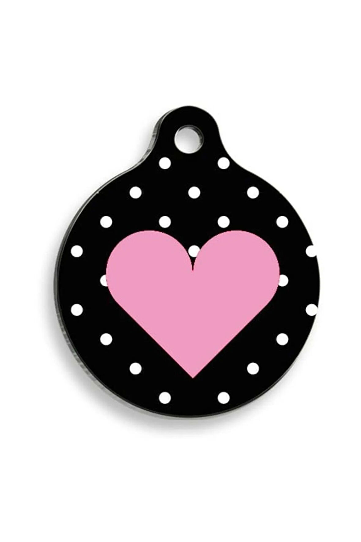 Pembe Kalp Yuvarlak Şekilli Kedi ve Köpek Künyesi XLarge 3,3 x 5 cm