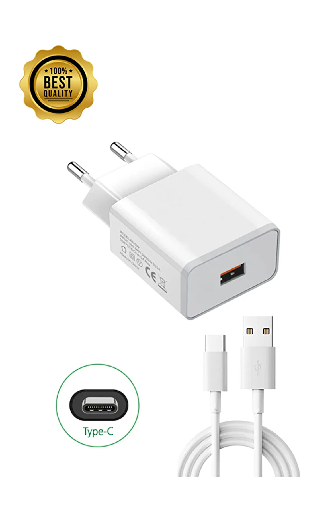 Samsung Galaxy A30 A30s A31 Uyumlu 18W Hızlı Şarj Aleti Qualcomm Quick Charger 3.4A USB To Type-C