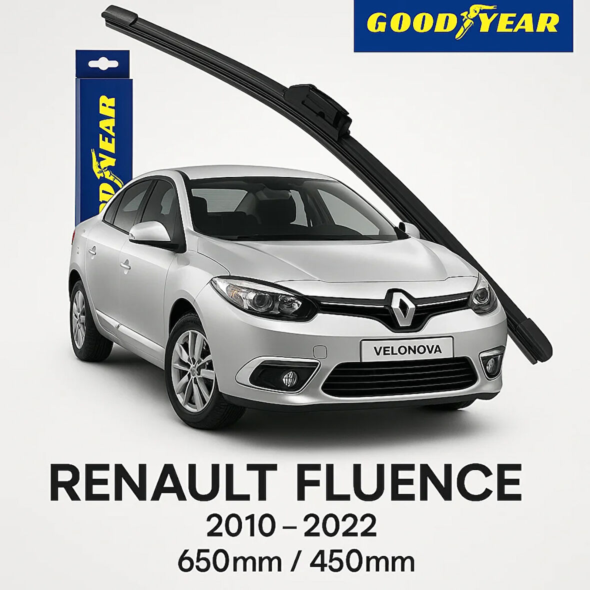 GOOD YEAR 2’li Set Muz Tipi Silecek Takımı Renault Fluence 2010-2022 Ön Cam Sileceği 600mm-400mm