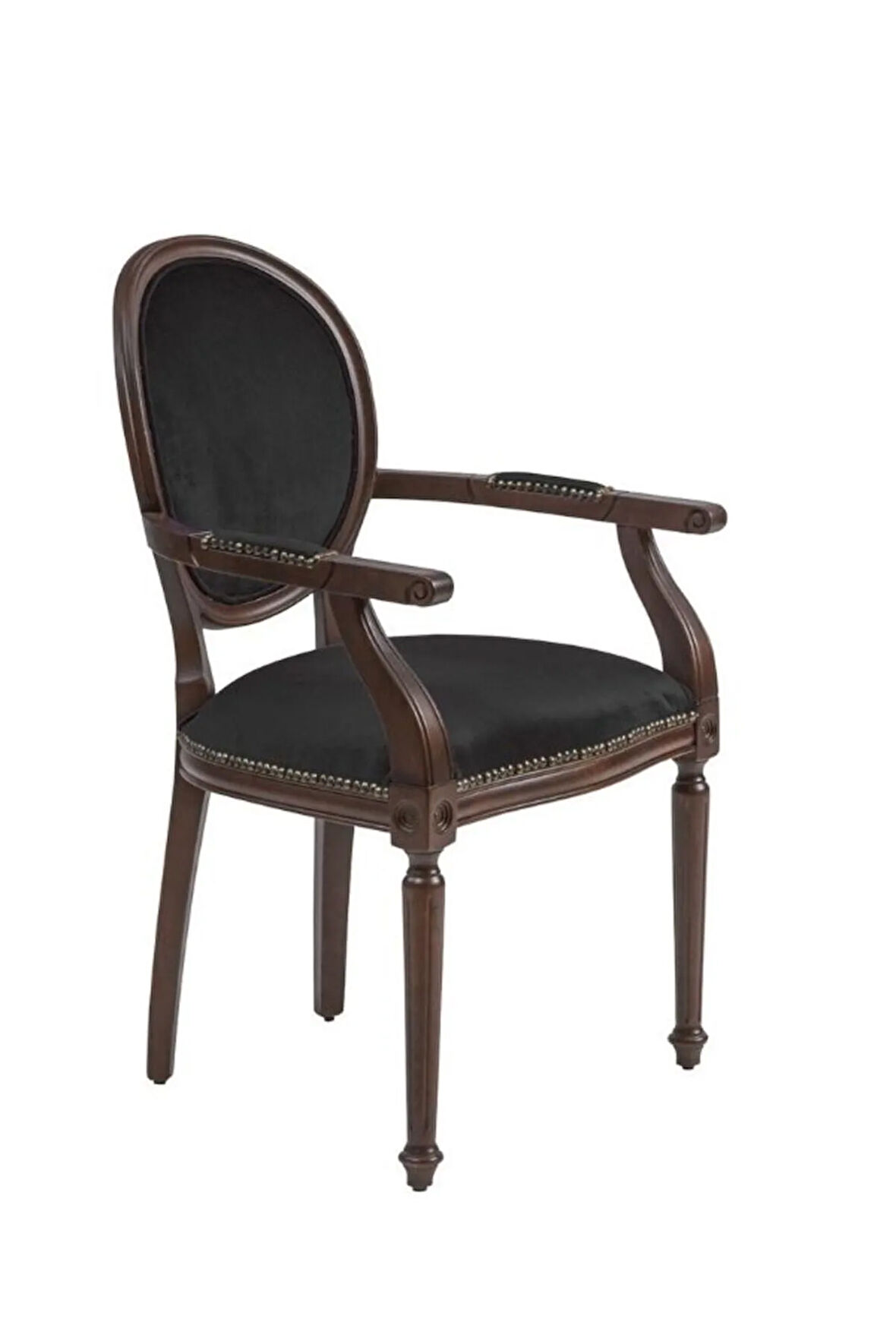 Madalyon Kolçaklı Ahşap Klasik Sandalye