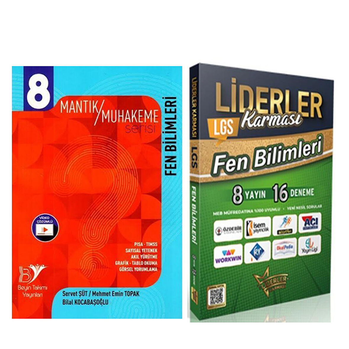 Beyin Takımı Yayınları 8. Sınıf Fen Bilimleri Mantık Muhakeme Serisi ve Liderler 8 Yayın 16 Deneme Seti 2 Kitap