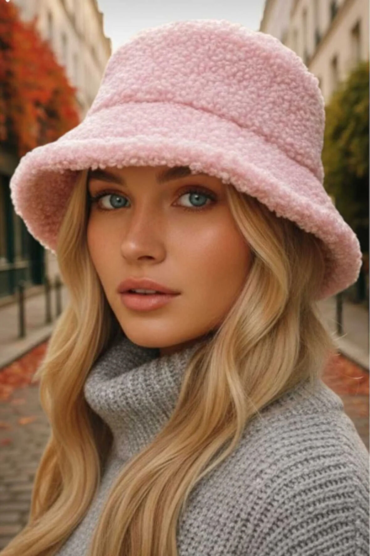 Tezzgelsin Kadın Kışlık Yumuşak Tüylü Teddy Peluş Buklet Kova Şapka