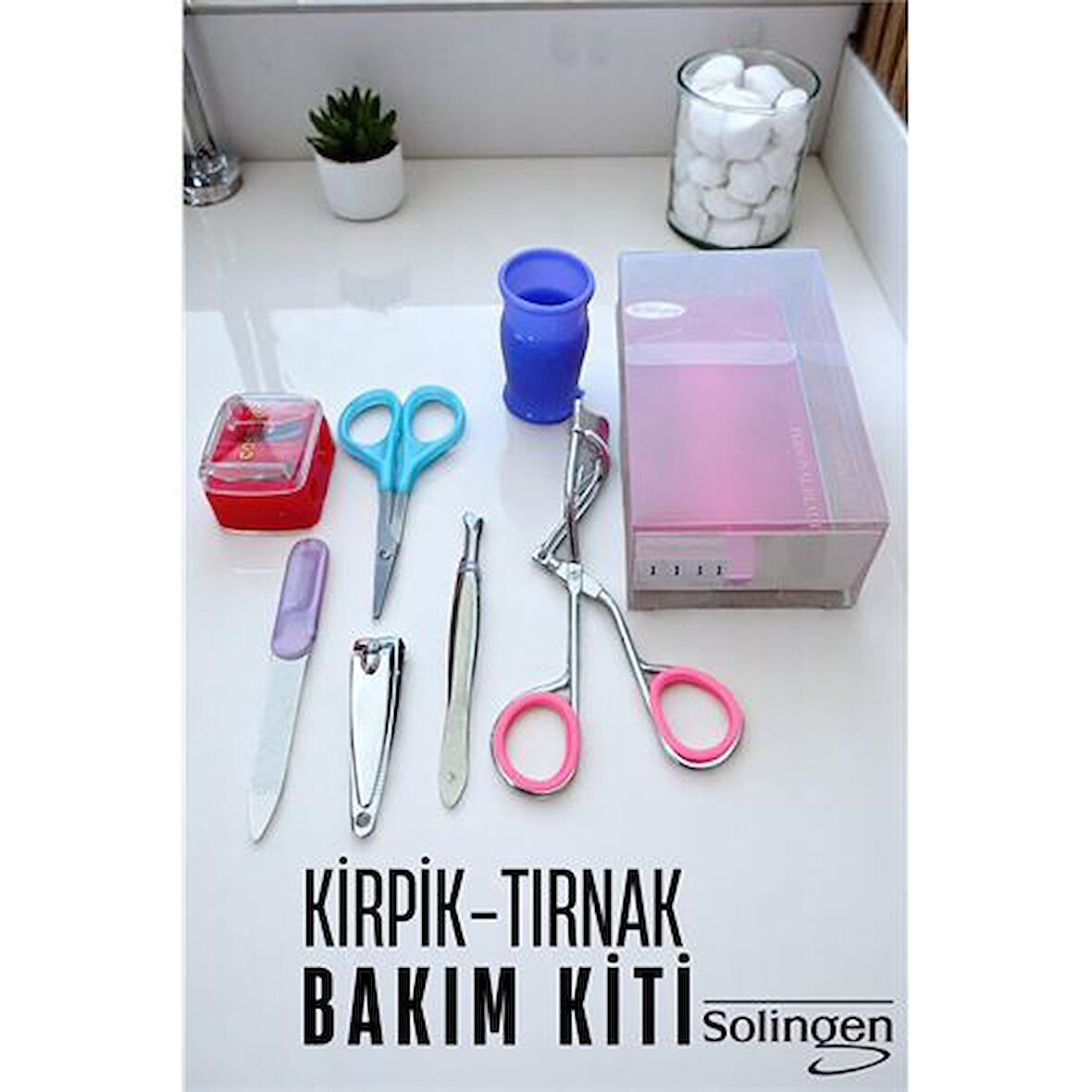 Manikür Seti  6 Parça Profesyonel Tırnak ve Kaş Bakım Seti Merys Solingen.Glpzr