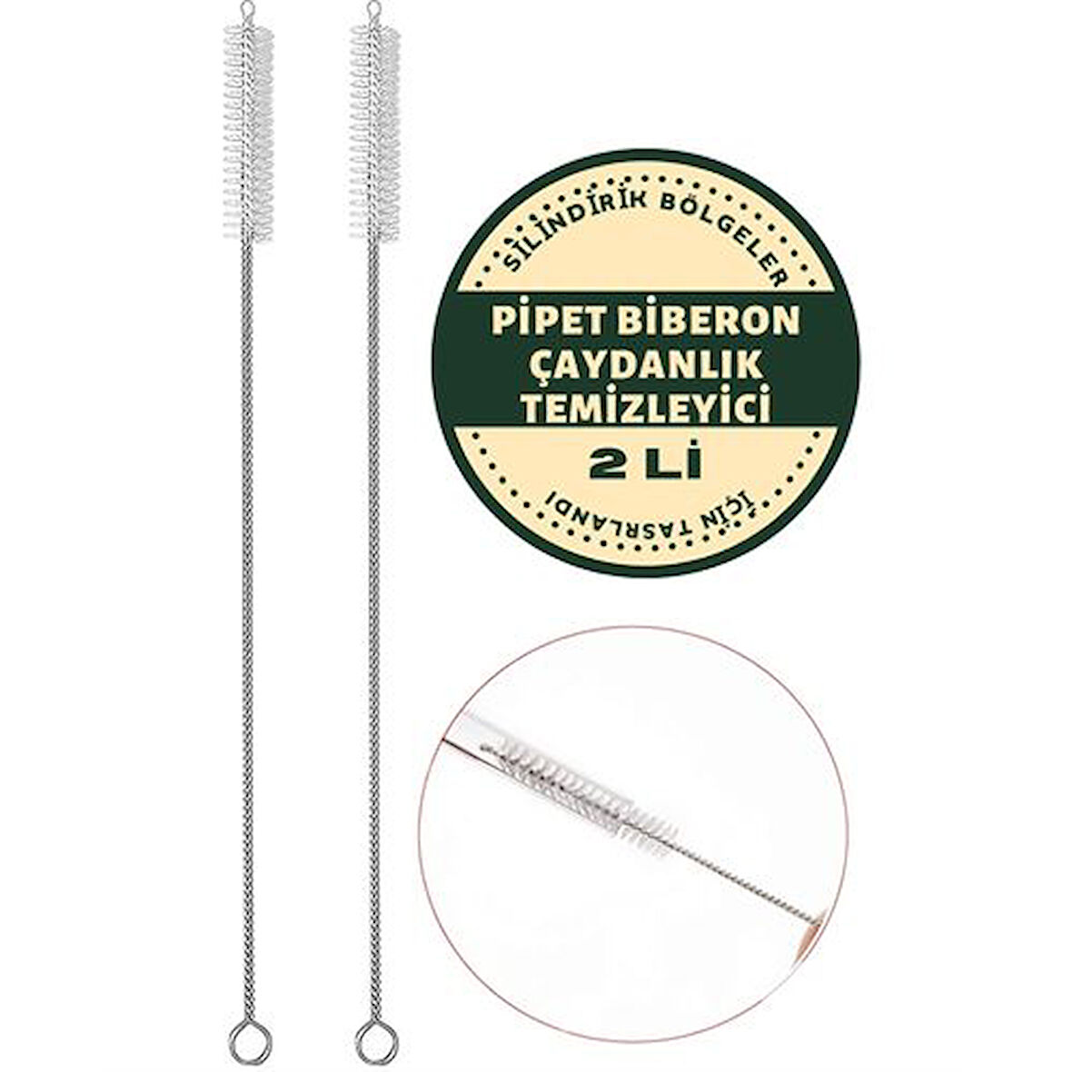 2 Adet Pipet Emzik Çaydanlık Temizleyici Fırça.Glpzr