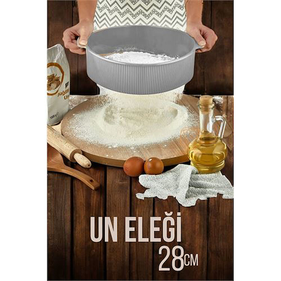 Un Eleği Metal Telli Plastik Çerçeveli 28 cm Un Eleği Brustolina Design.Glpzr
