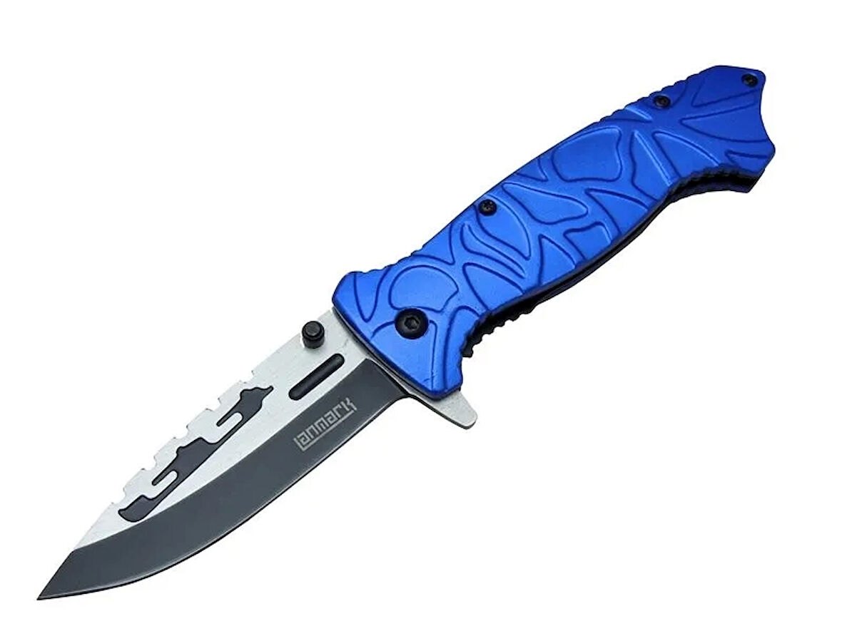 M30b Tırtıklı Kamp Çakı 21 Cm - Plastik Sap, Otomatik, Kemerlikli.Gzpde