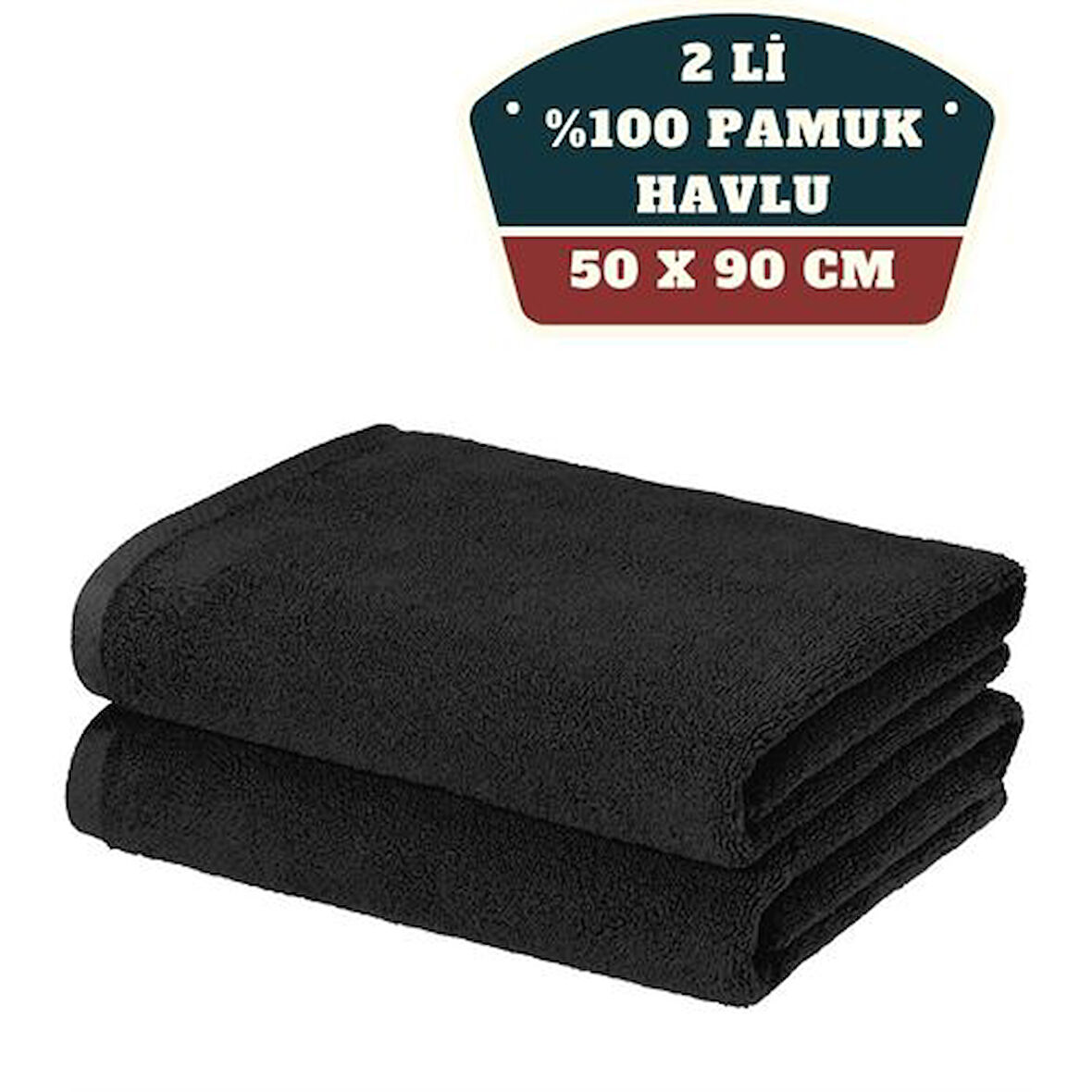 2'li Mikrofiber El Yüz Spor Havlusu 50x90 Siyah.Glpzr