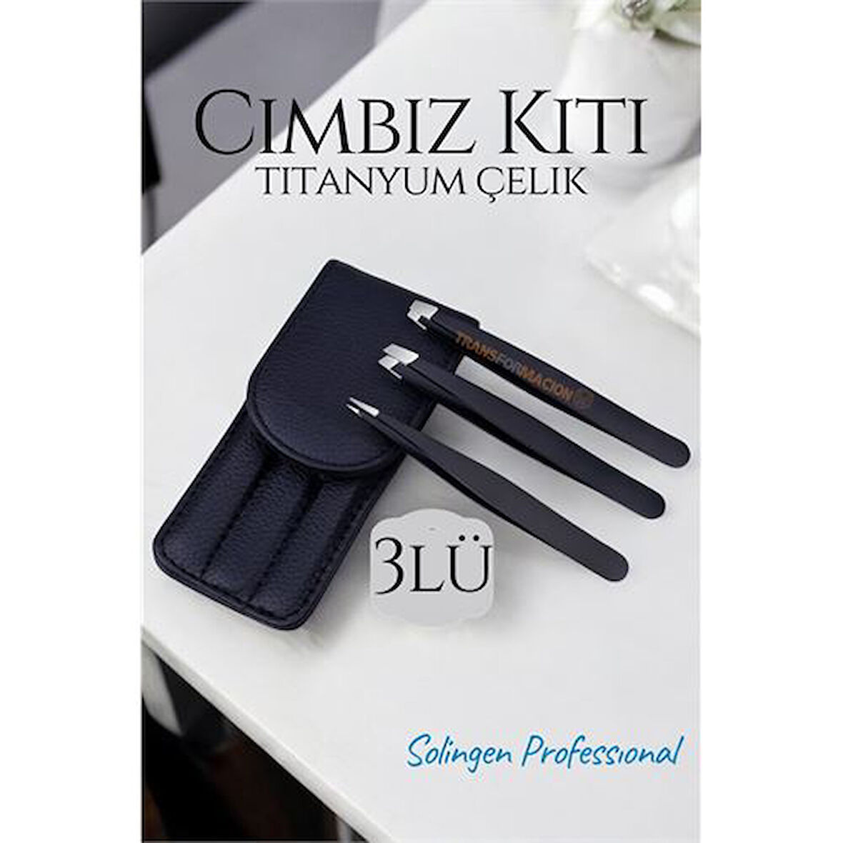 Cımbız Kiti Deri Kılıflı Titanyum Çelik Solingen.Glpzr