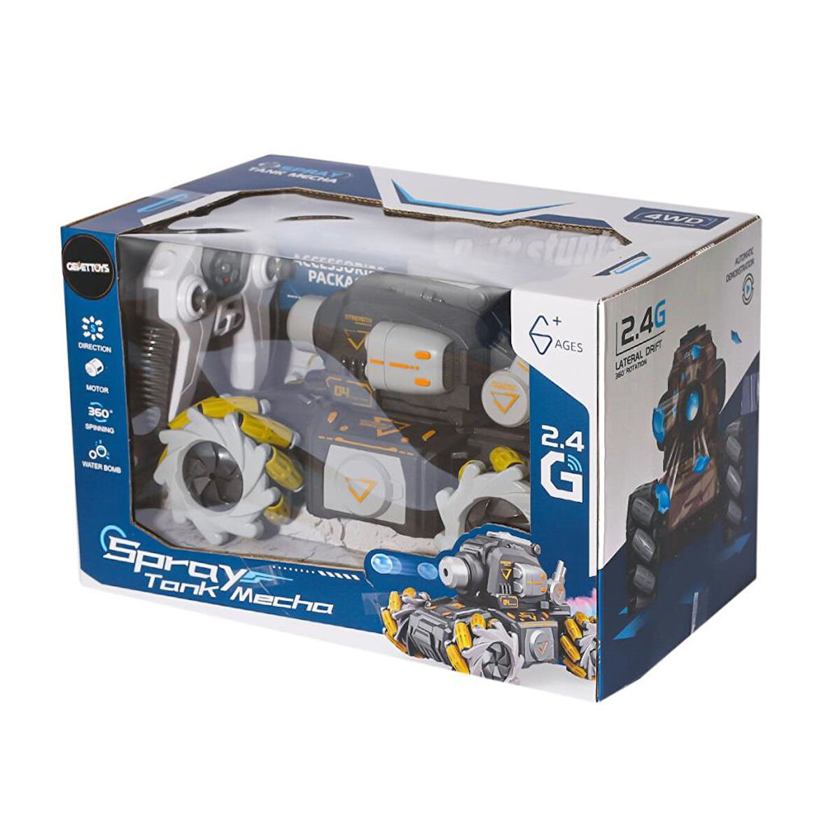 HD3400 Kumandalı Drift Yapan Su Atan Tank Mecha -Gepettoys.Glpzr