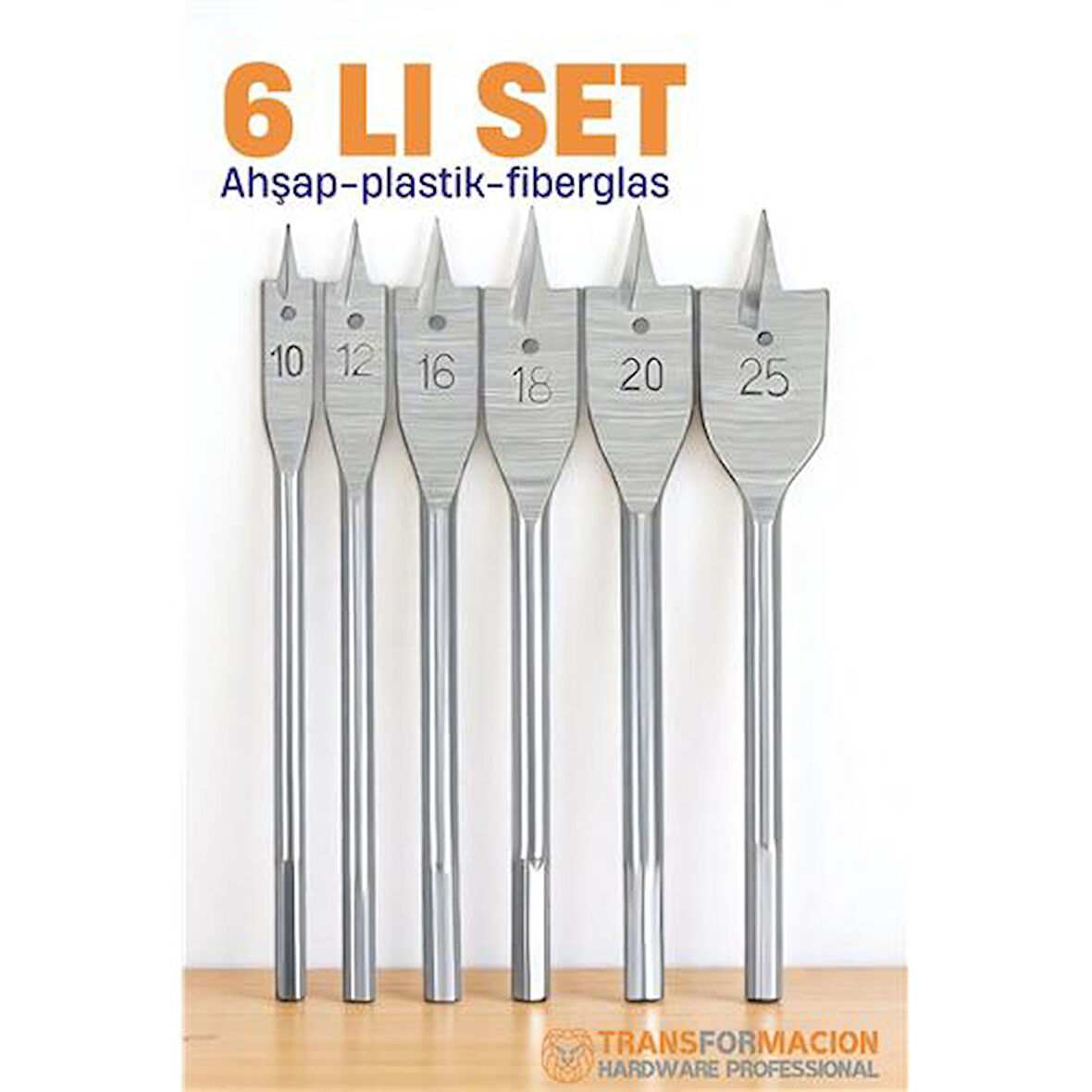 Ahşap Yaprak Matkap Ucu Seti - Plastik Fiberglas Ahşap Delik Açma Panç Seti.Glpzr