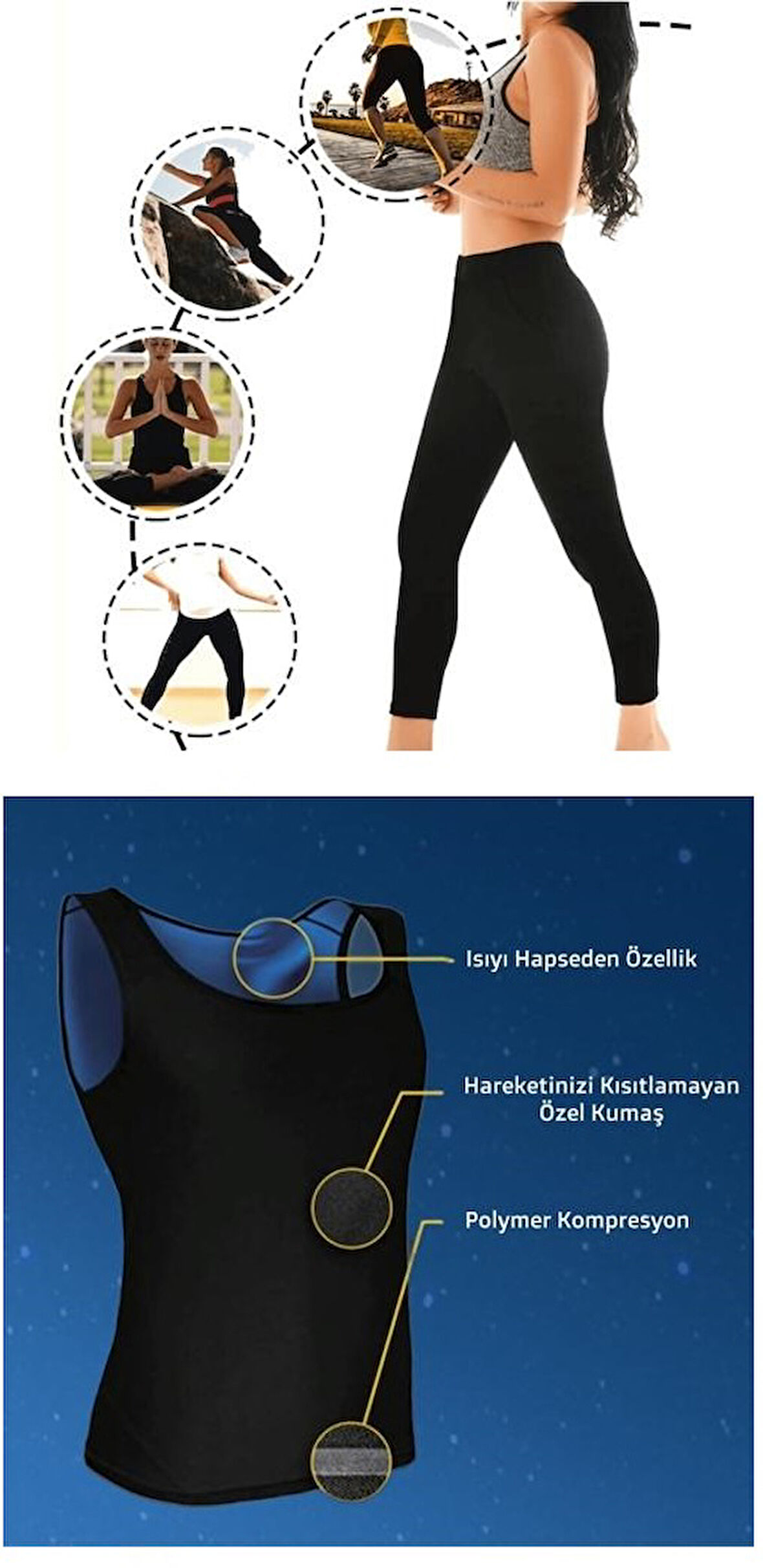 Termal Sauna Tayt + Atlet TAKIM ( XXL )  Neotex Terletme Takımı.Glpzr