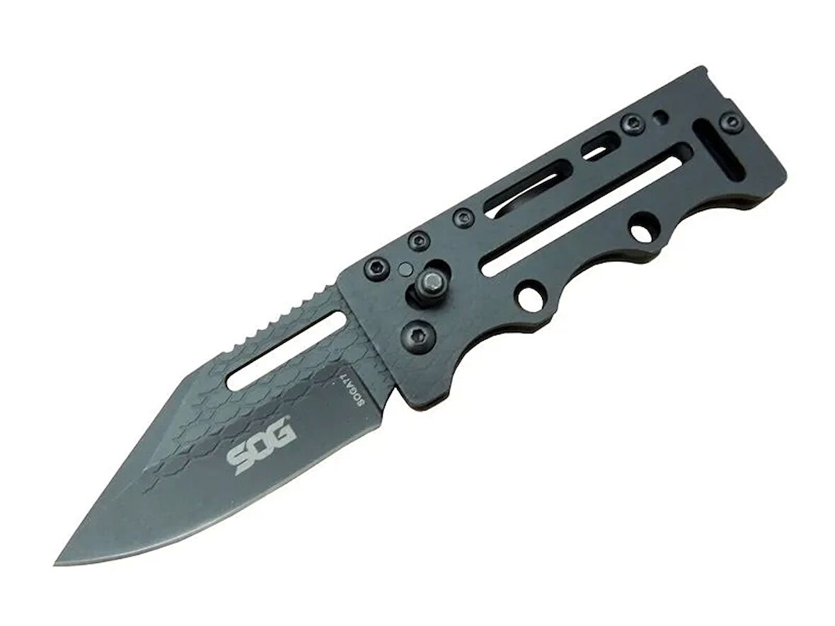 Sog Ac77bk Siyah Yaprak Kamp Çakı 15 Cm - Metal Sap, Kılıflı.Gzpde