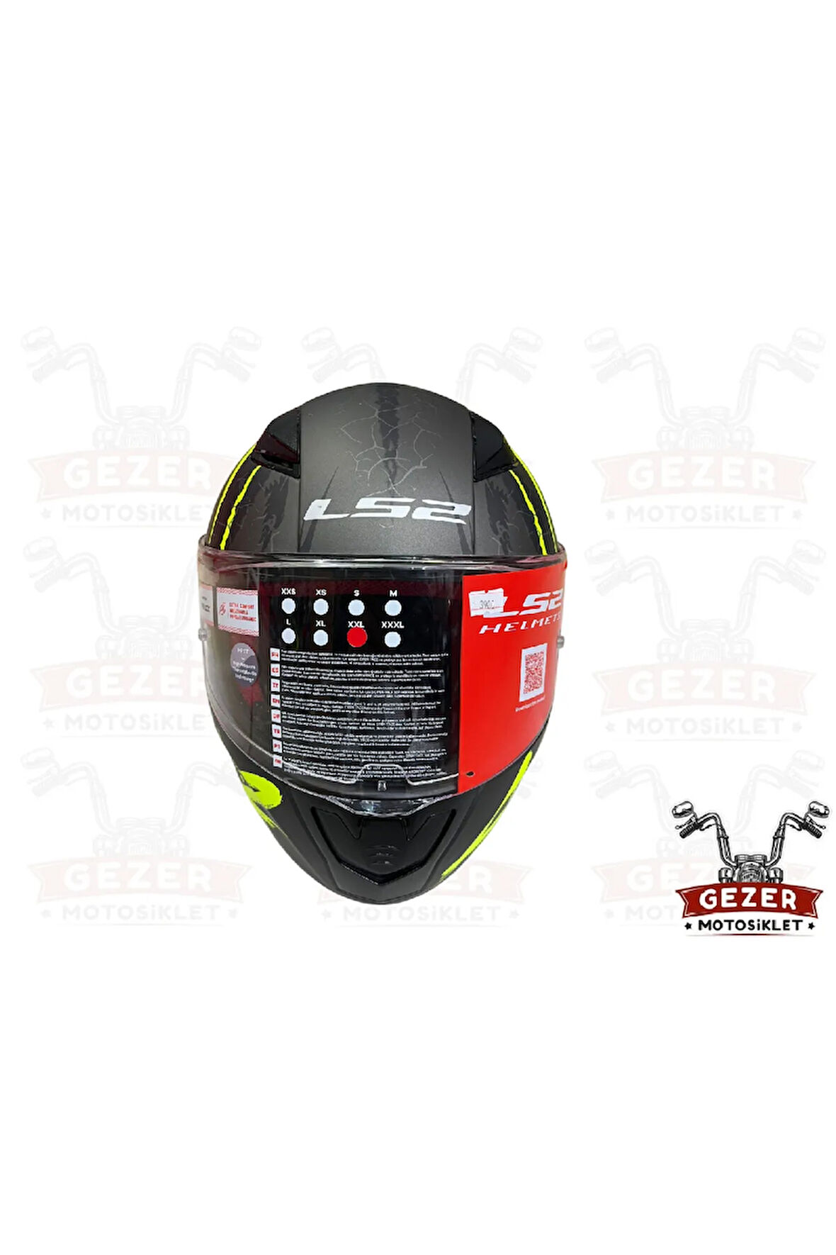 LS 2 RAPID RAVEN FULL FACE TAM KAPALI KASK SİYAH-NEON SARI-FİGÜRLÜ