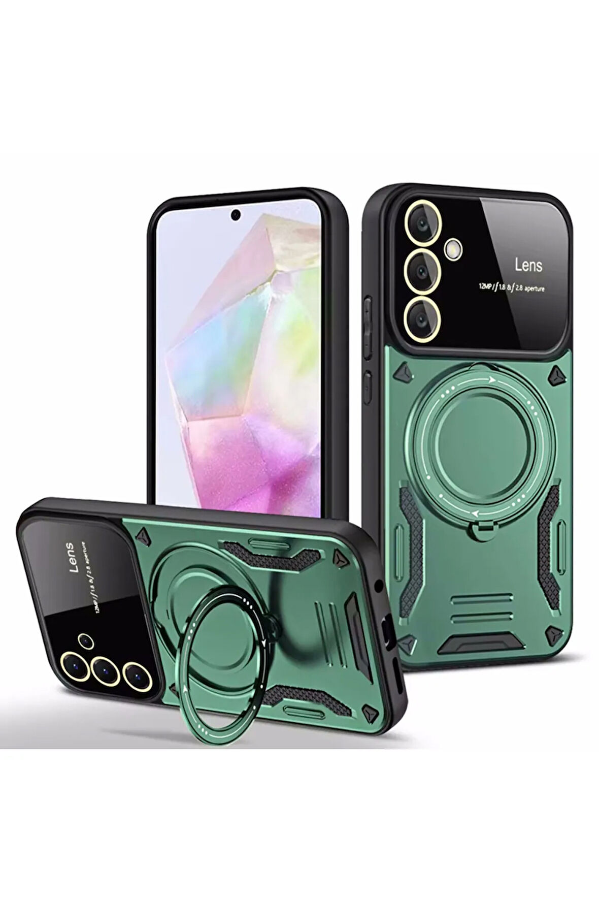 Samsung Galaxy A16 Kamera Korumalı Lensli Magesafe Standlı Azn-JoyLens