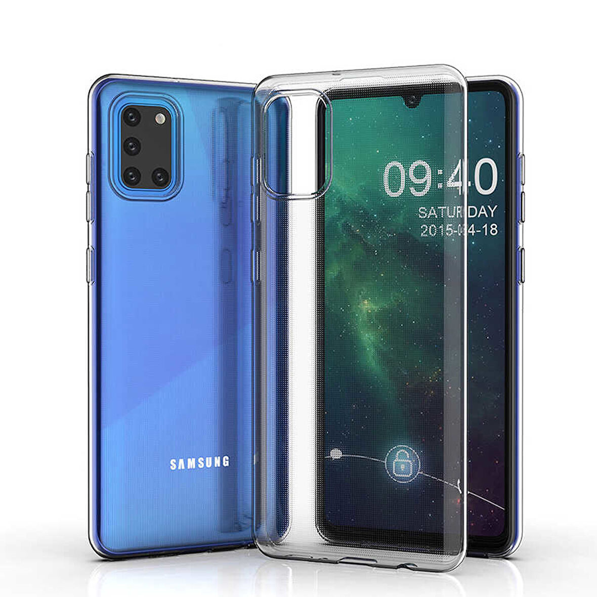 Samsung Galaxy A31 Kılıf Şeffaf İnce Esnek Silikon Kılıf Zipax-Süper