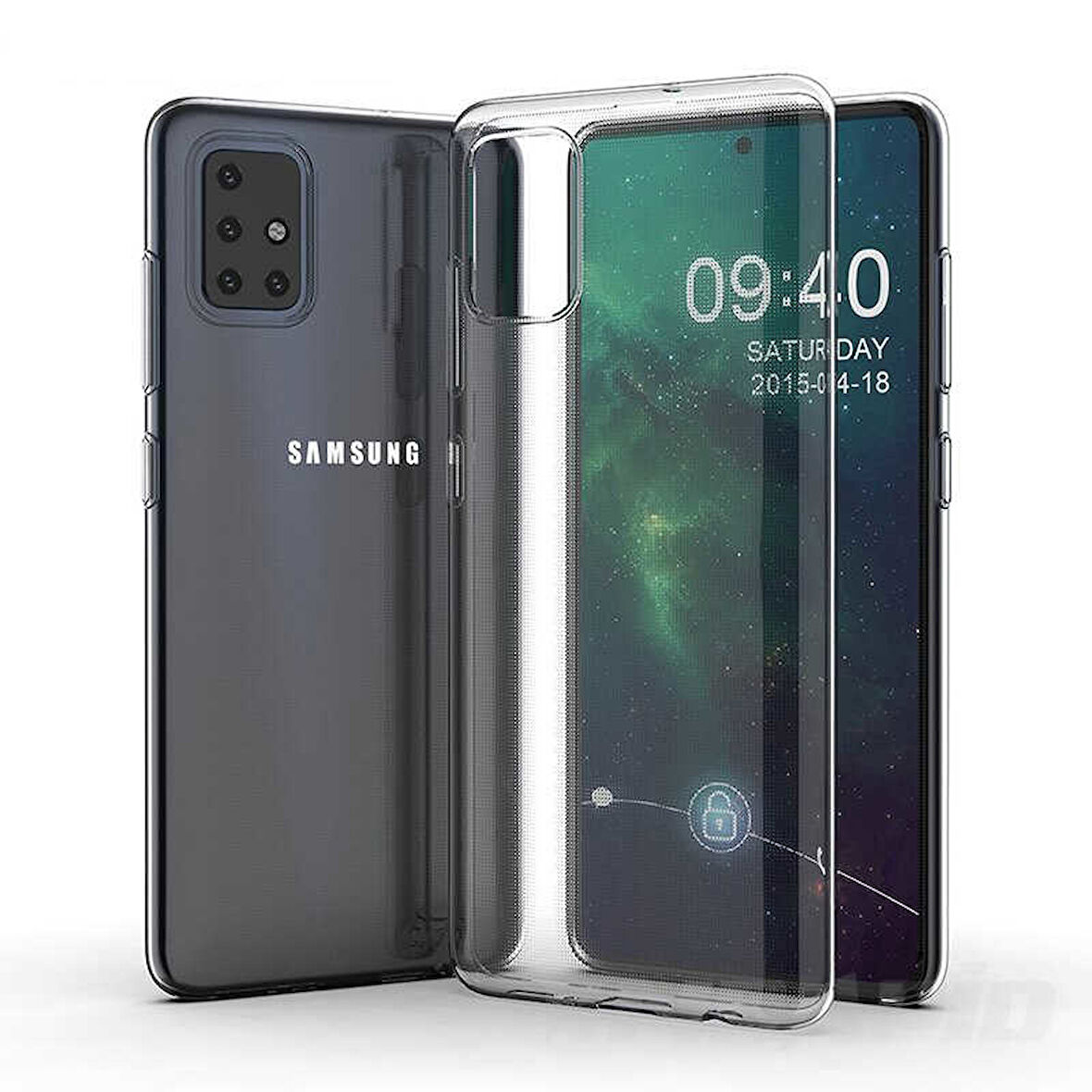 Samsung Galaxy A71 Kılıf Şeffaf İnce Esnek Silikon Kılıf Zipax-Süper